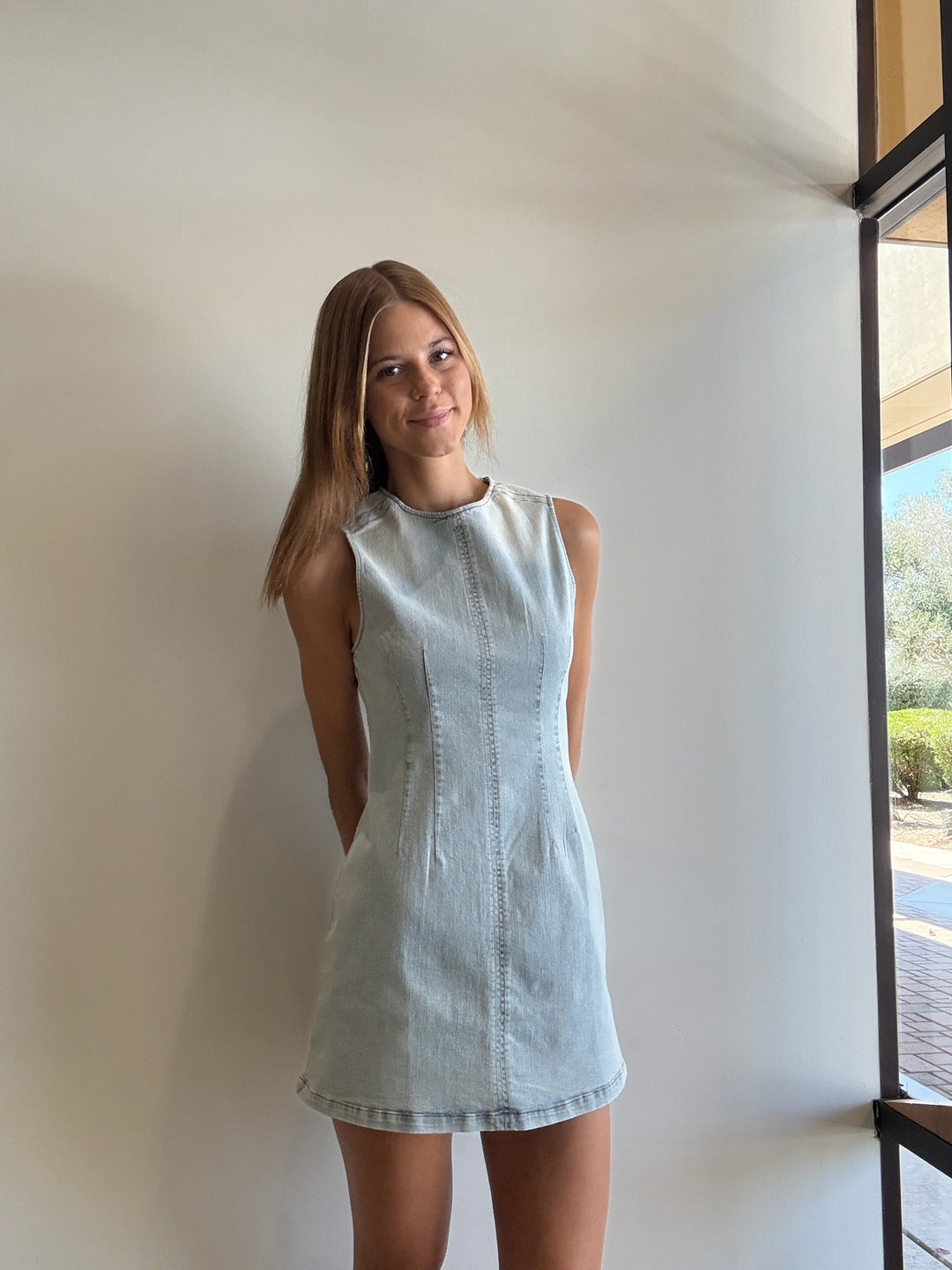 Carmin Fitted Denim Dress Carmin Fitted Denim Dress