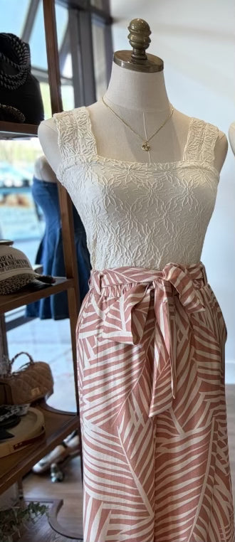 Miranda Palm Print Flow Pant