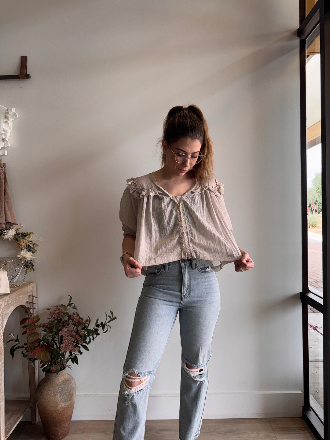 Anaka Lace Detail Blouse