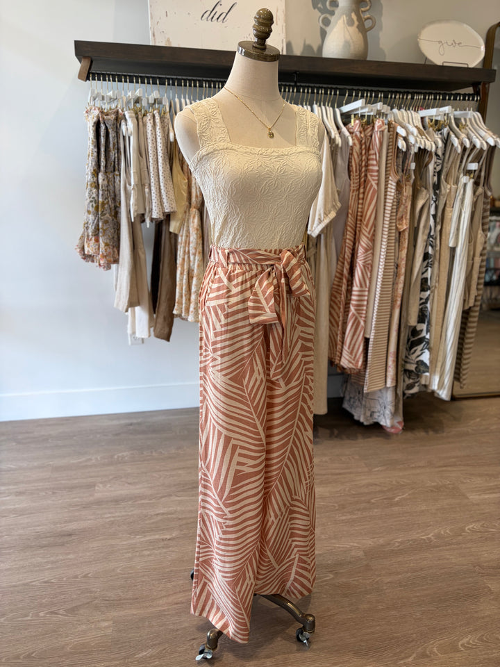 Miranda Palm Print Flow Pant