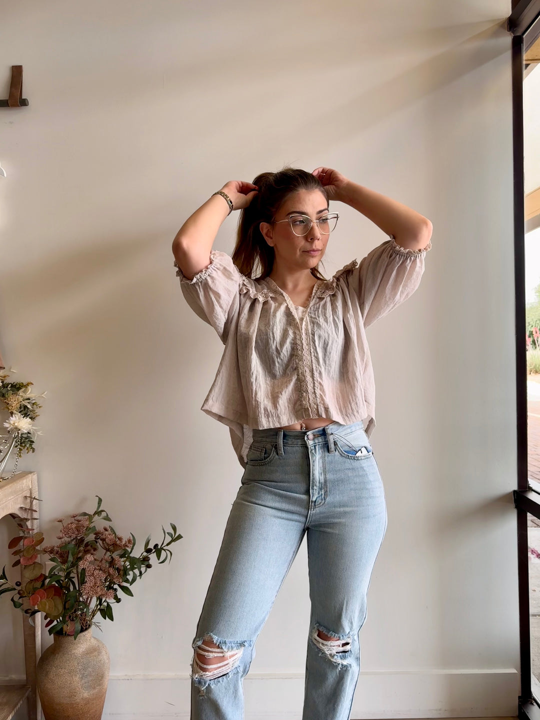 Anaka Lace Detail Blouse