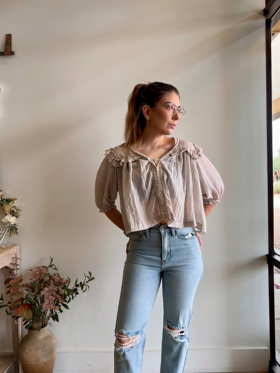 Anaka Lace Detail Blouse