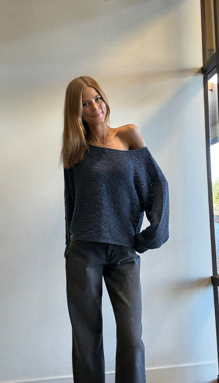 Nat Mesh Knit Casual Top