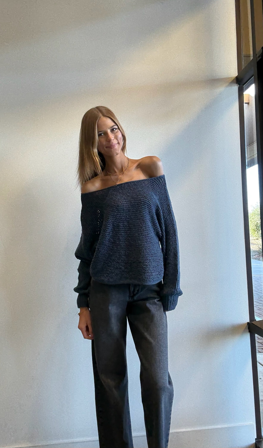 Nat Mesh Knit Casual Top