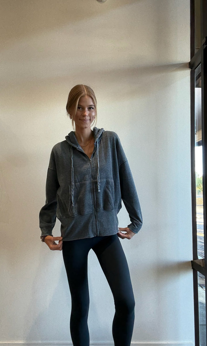 Stella Fleece Hoodie Zip Jacket With Tapered Sleeves