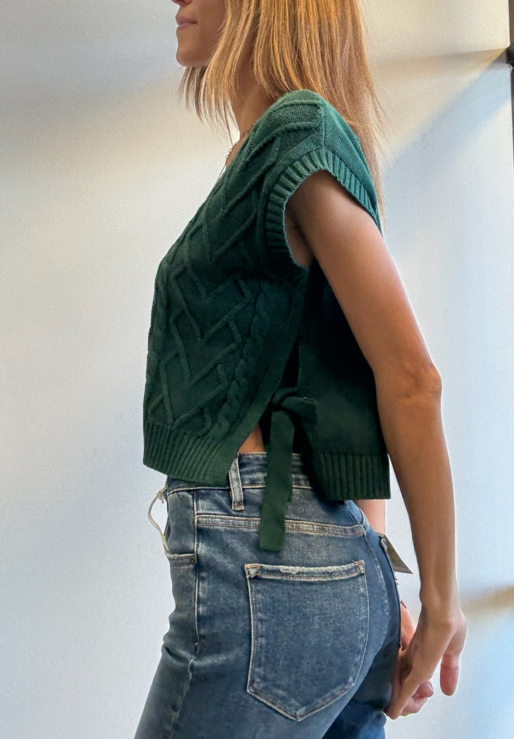 Holly Side Tie V-Neck Sweater Top