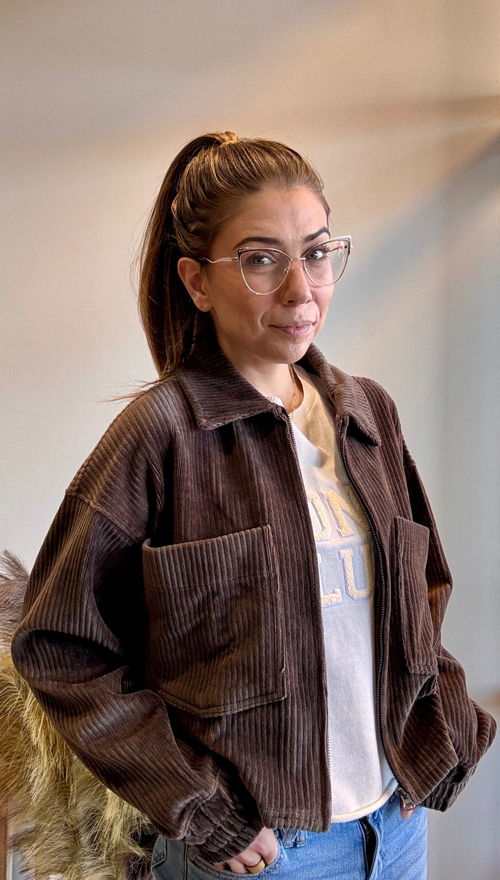 Bridget Terrain Corduroy Cropped Jacket