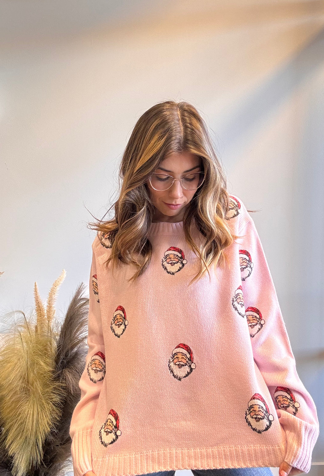 Aurora Pink Santa Sweater