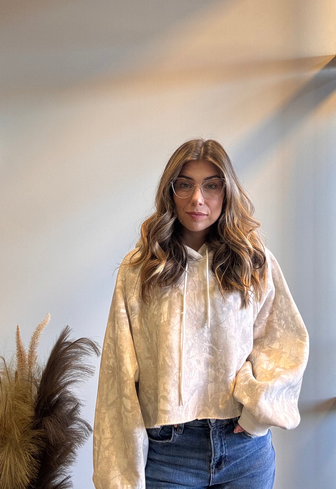 Chloe Chic Camo Raw Hem Hoodie