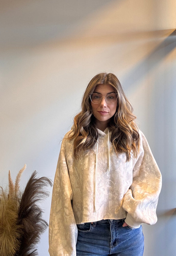 Chloe Chic Camo Raw Hem Hoodie