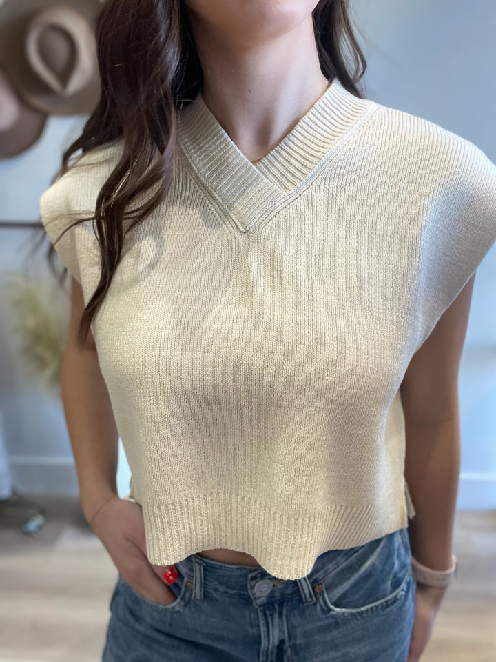 Arpi Crop Sleeveless Sweater