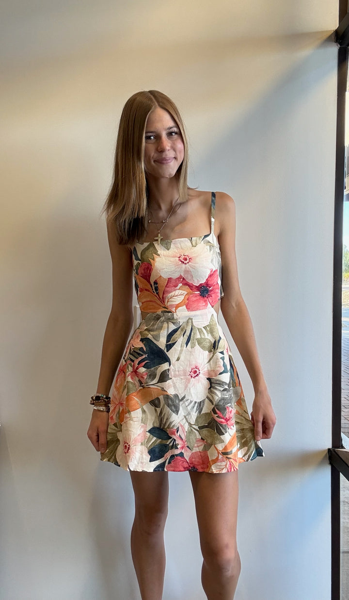 Elena Countryside Bird Cutout Mini Dress