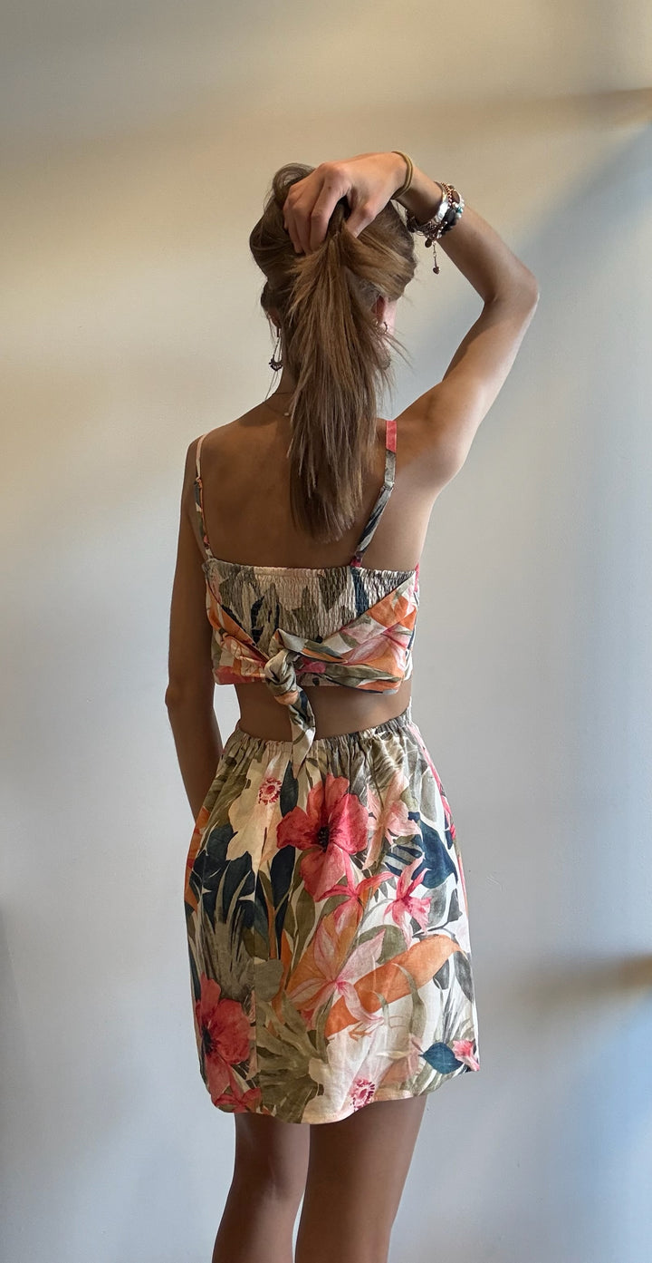 Elena Countryside Bird Cutout Mini Dress