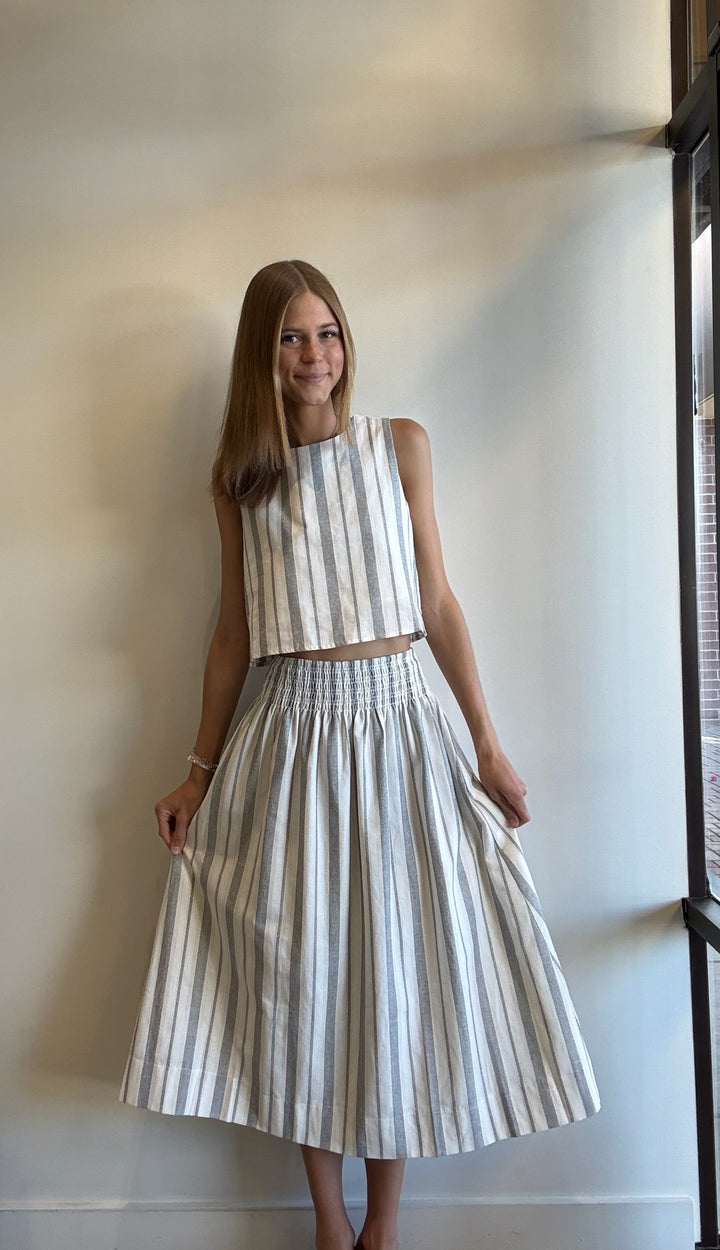 Ariella Stripe Maxi Skirt and Top Set