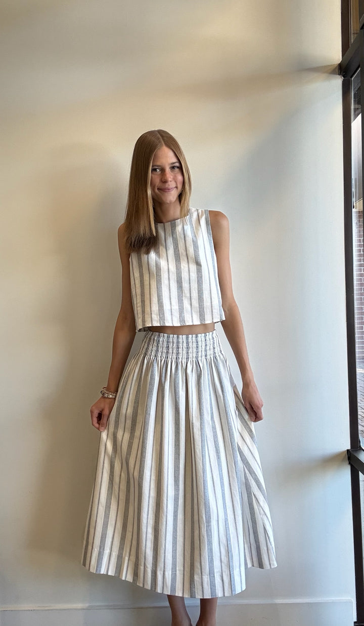 Ariella Stripe Maxi Skirt and Top Set