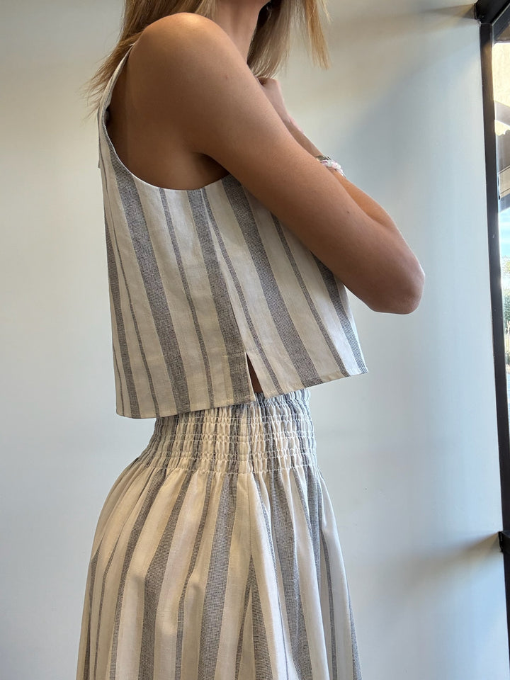 Ariella Stripe Maxi Skirt and Top Set
