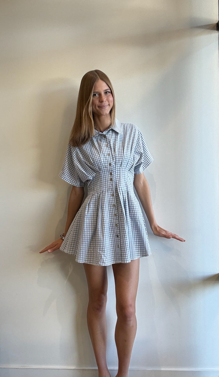 Cyla Gingham Check Mini Dress Shirt