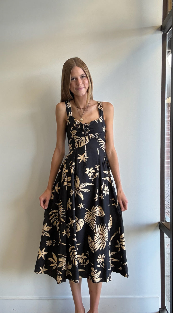 Marla Open Back Floral Print Maxi Dress