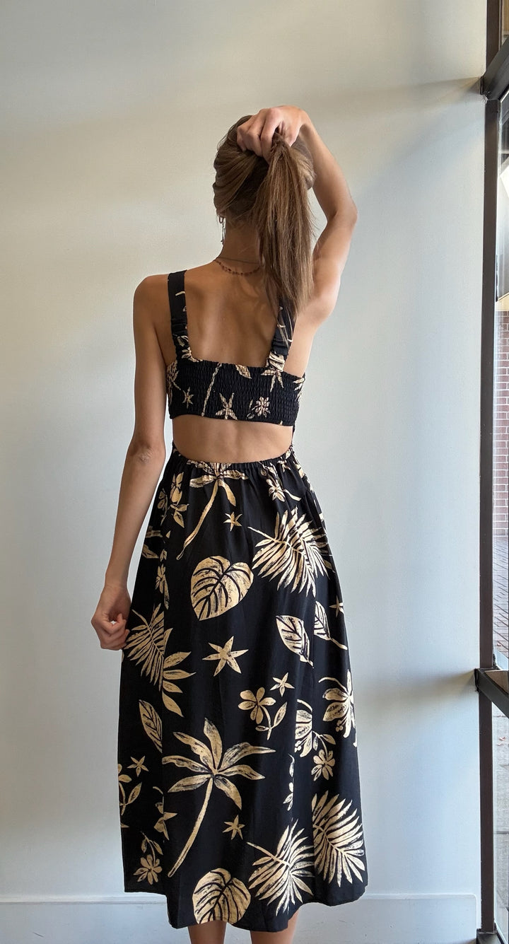 Marla Open Back Floral Print Maxi Dress