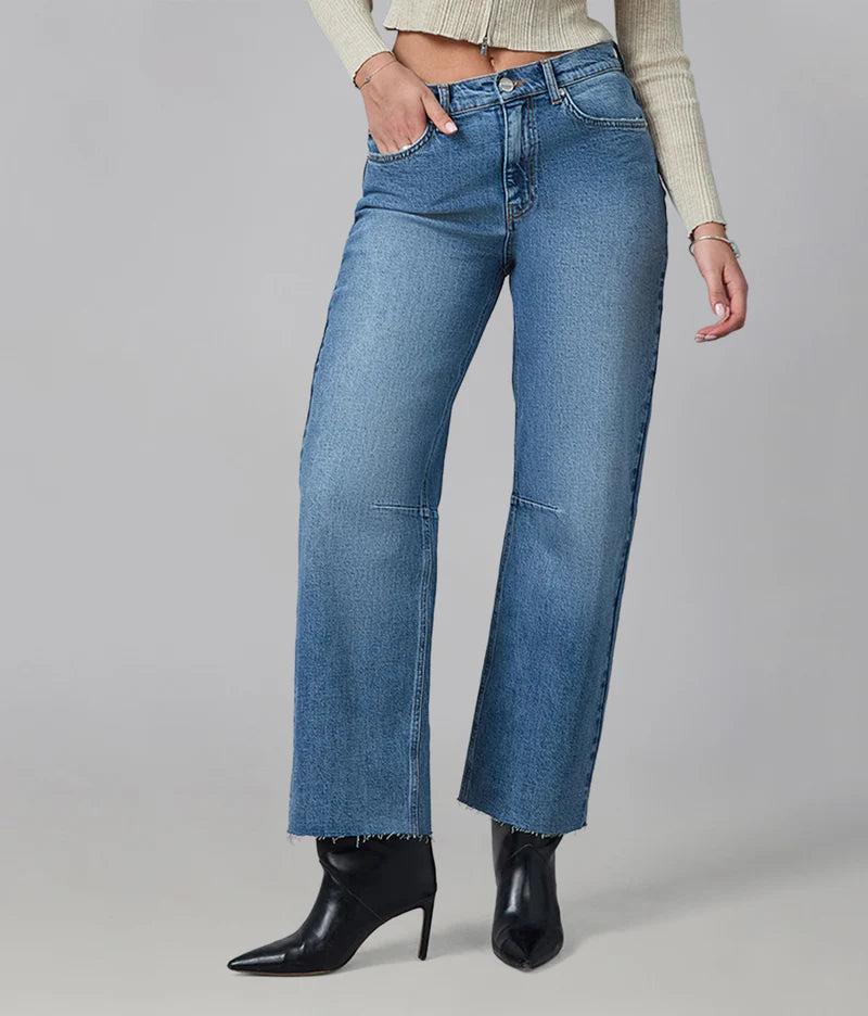 The Davyn High Rise Barrel Jean by Lola