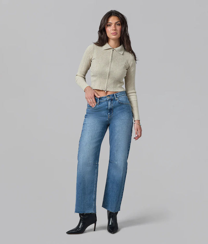 The Davyn High Rise Barrel Jean by Lola