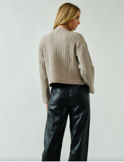 Mina Cable Knit Cardigan Pullover