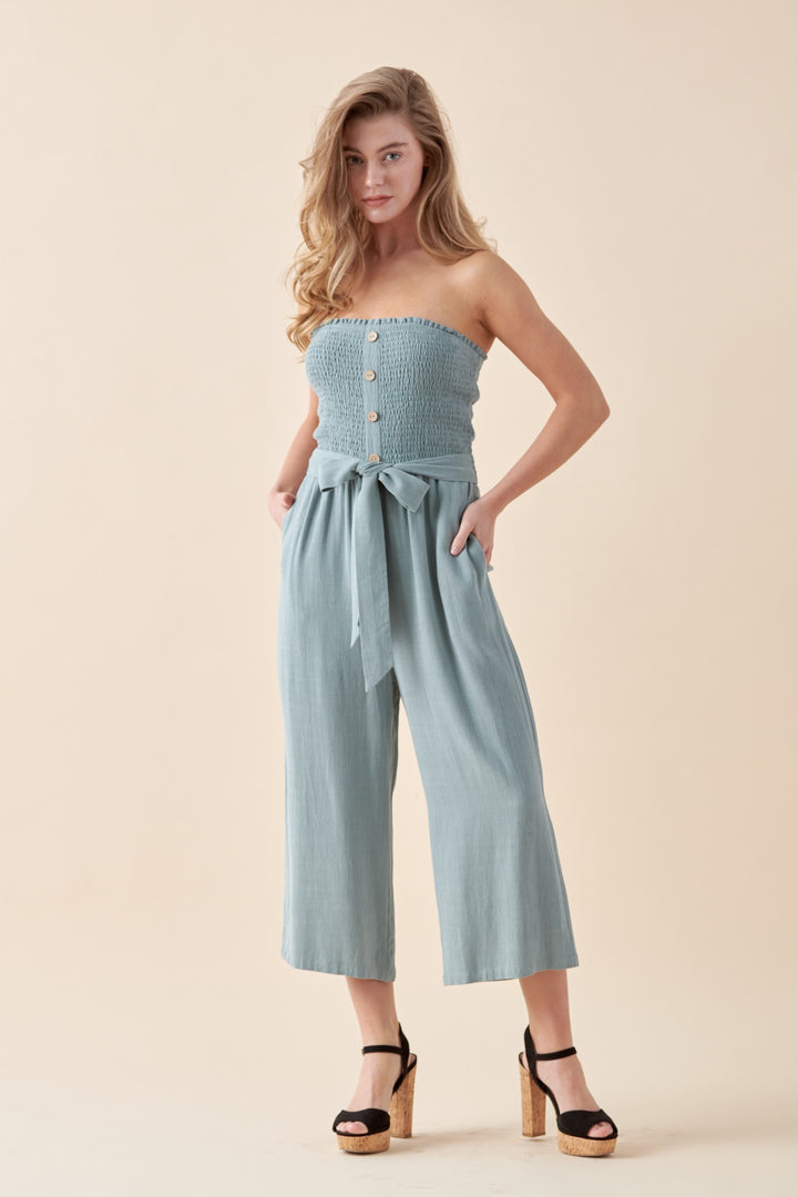 Laney Strapless Crop Jumpsuit