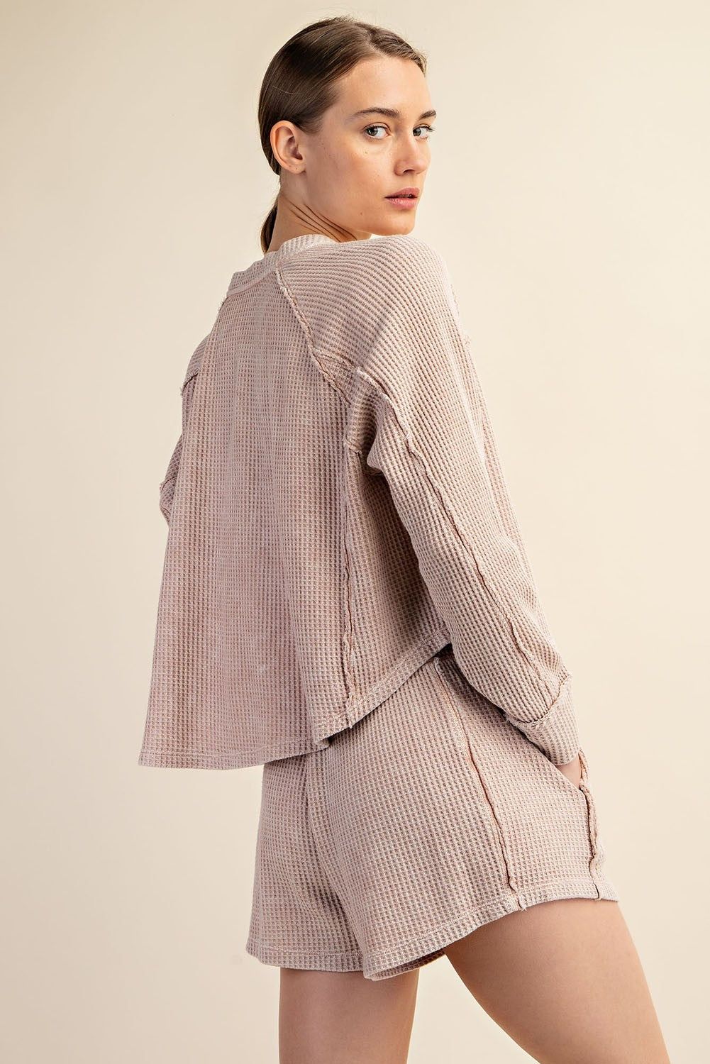 Caleb Waffle Top/Short Lounge Set