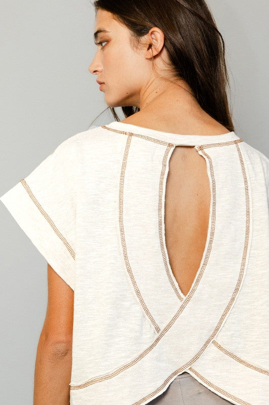 Asher Open Back Stitched Top