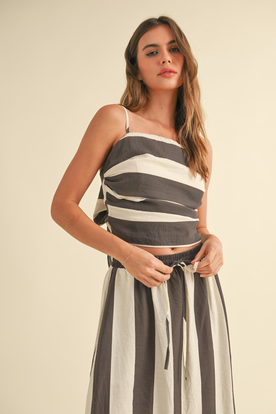 Linya Wide Stripe Skirt Set