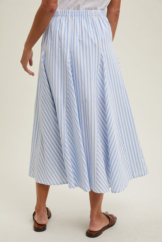 Olivia Stripe Flared Midi Skirt