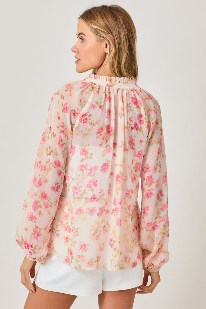 Sayde Floral Peasant Blouse