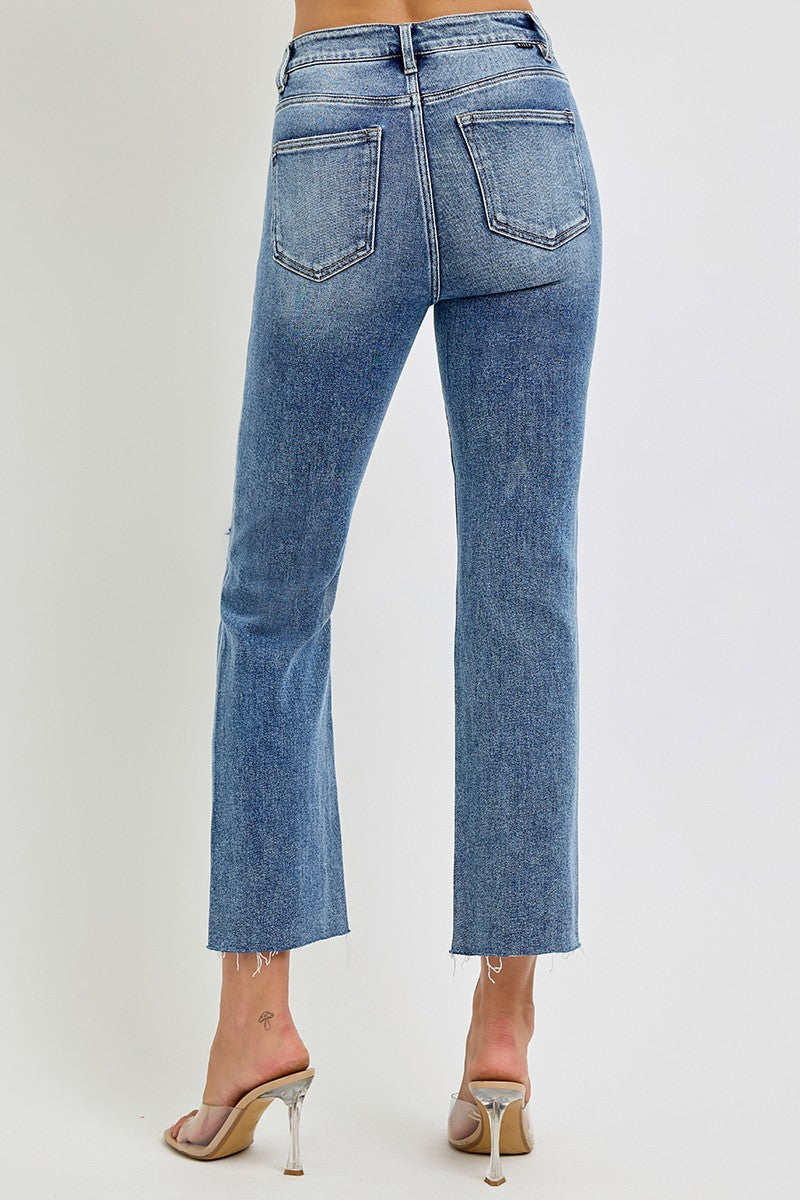 The Mya HR Crop Button Fly Jeans