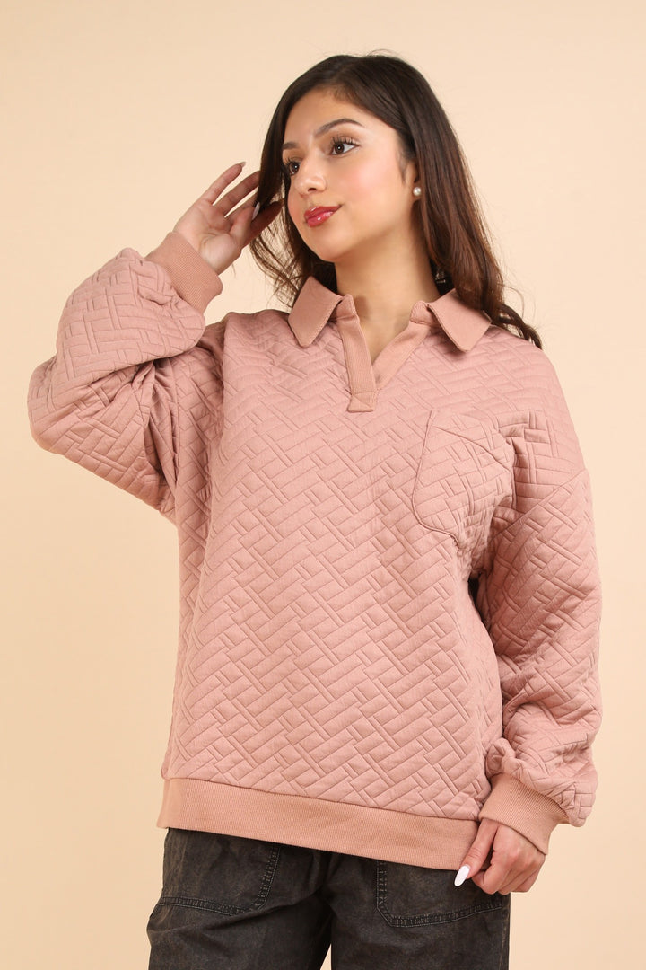 Candis Seam Detail Collared Pullover