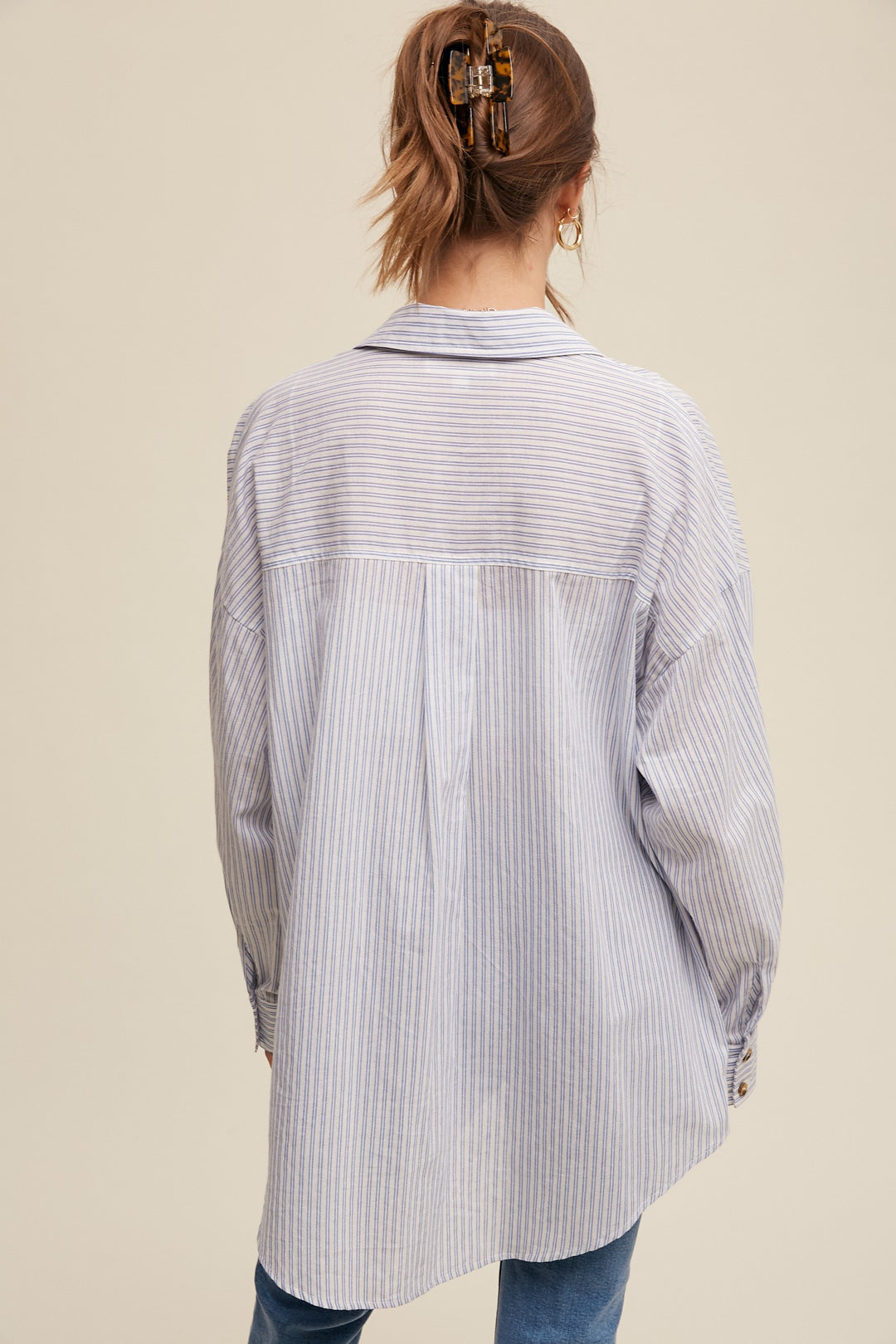 Shell Pinstripe Button Down