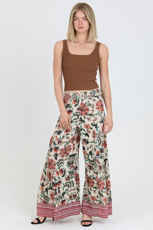 Anali Boho Pant with Lace Insert