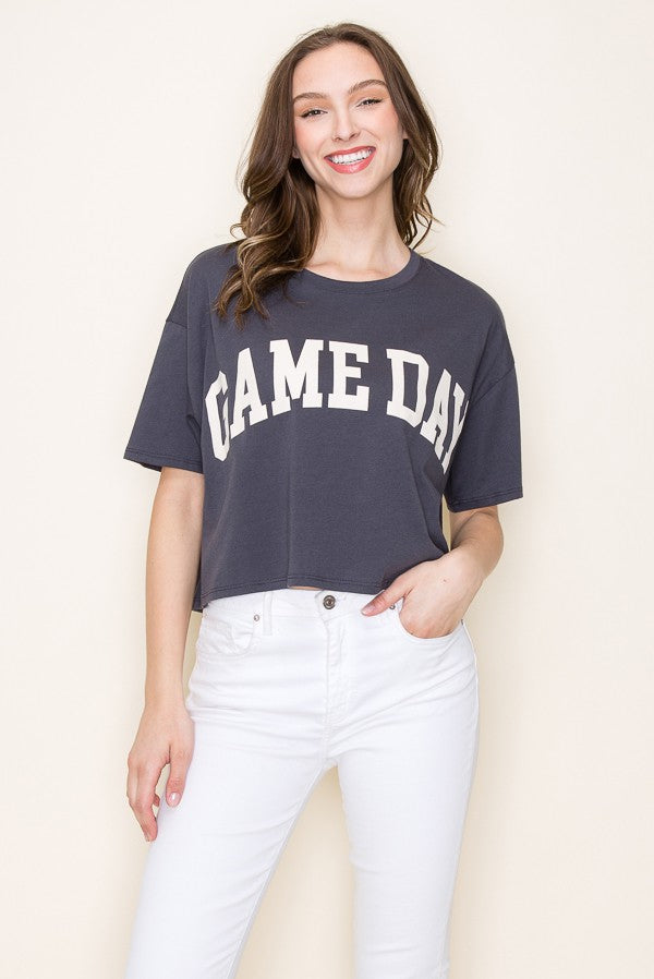 Tres Game Day Crop Tee