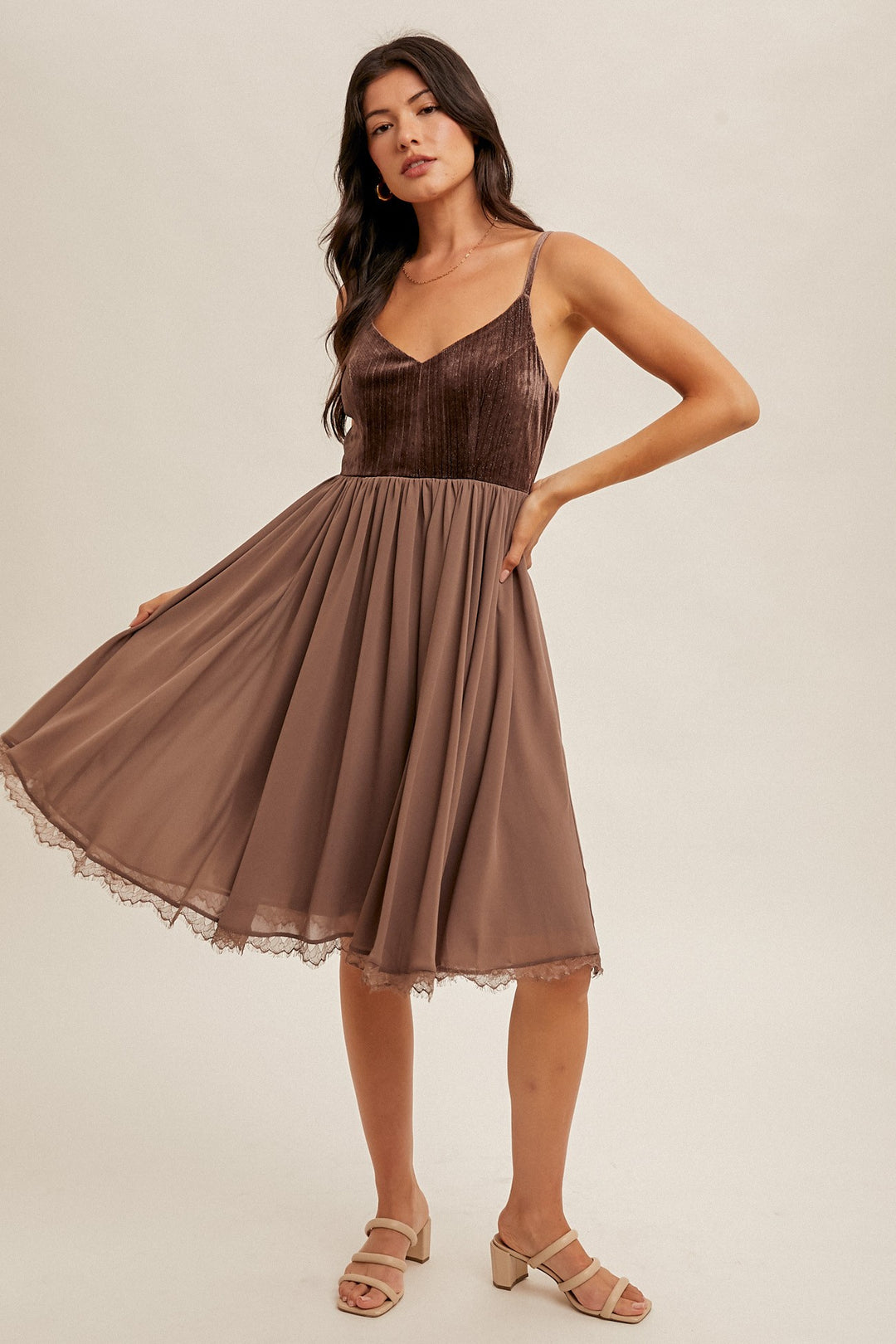 Allya Velvet Chiffon Dress