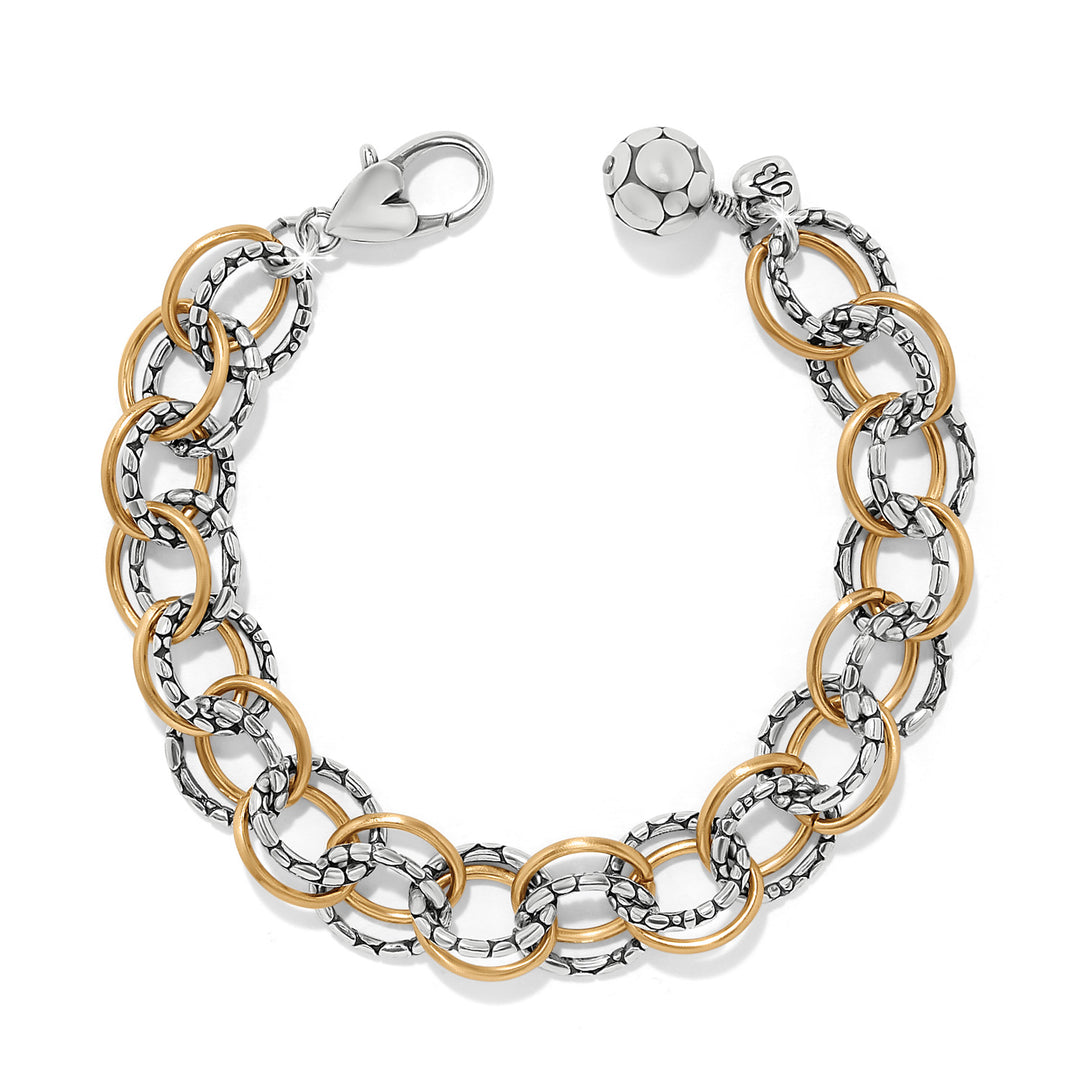 Pebble Link Two Tone Bracelet