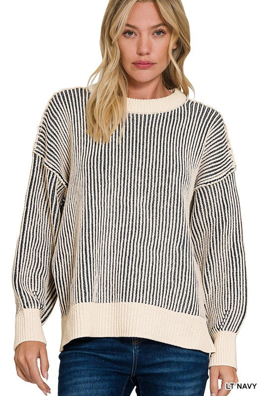 Creden 2-Tone Stripe Sweater