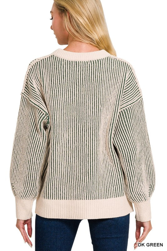 Creden 2-Tone Stripe Sweater