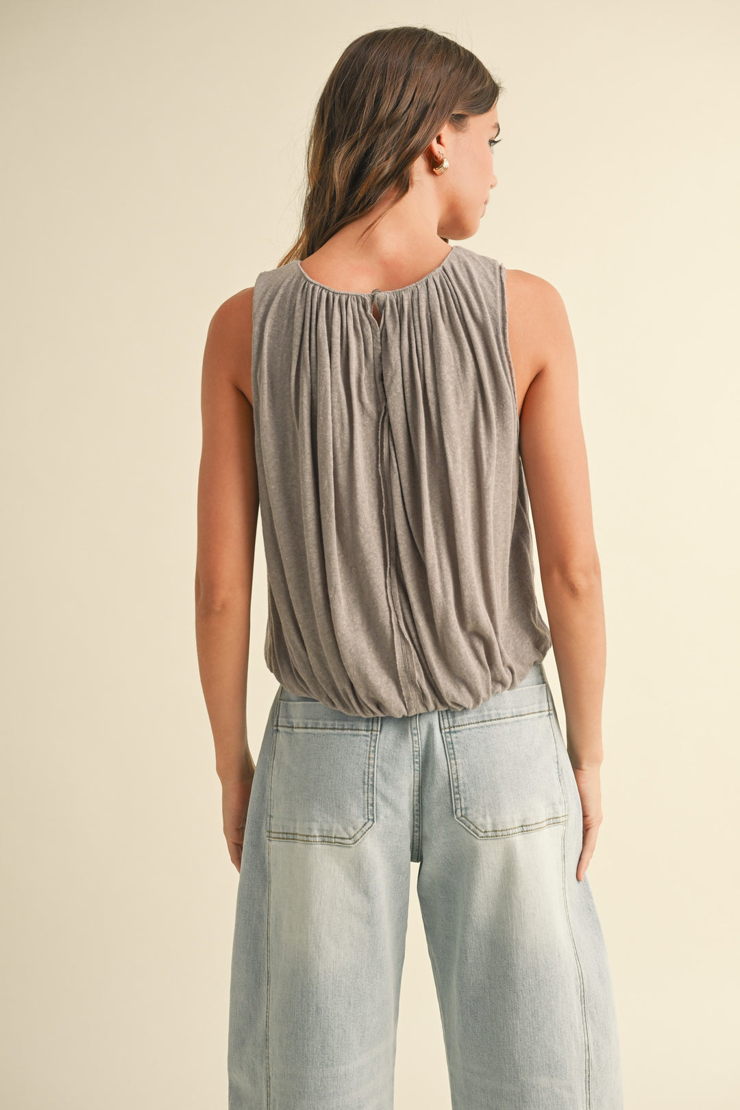 Maria Linen Bubble Top