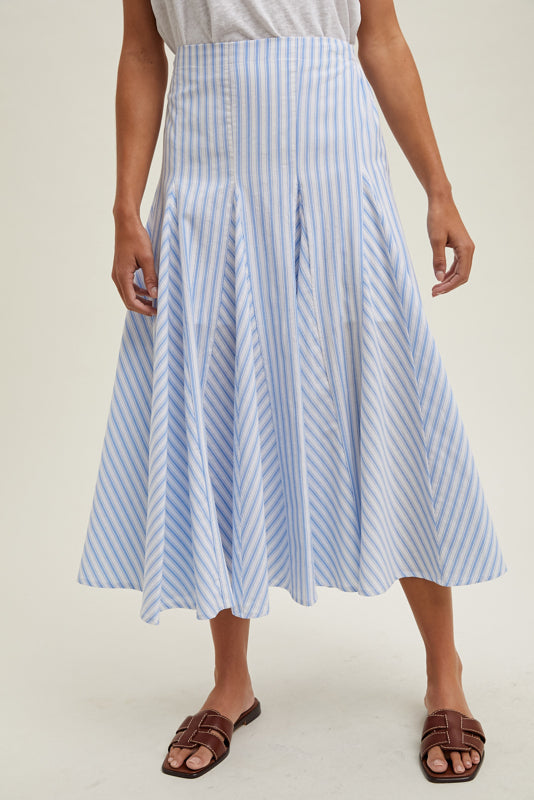 Olivia Stripe Flared Midi Skirt