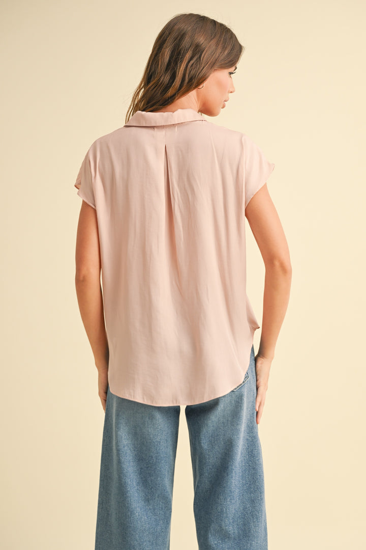 Dayna Button Down Cap Sleeve Top