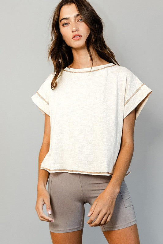 Asher Open Back Stitched Top