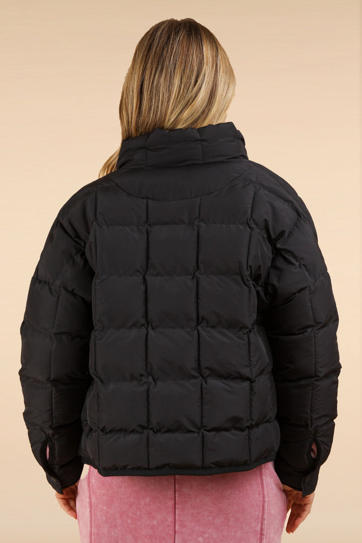 Mable Full Zip Black Puffer Jacket