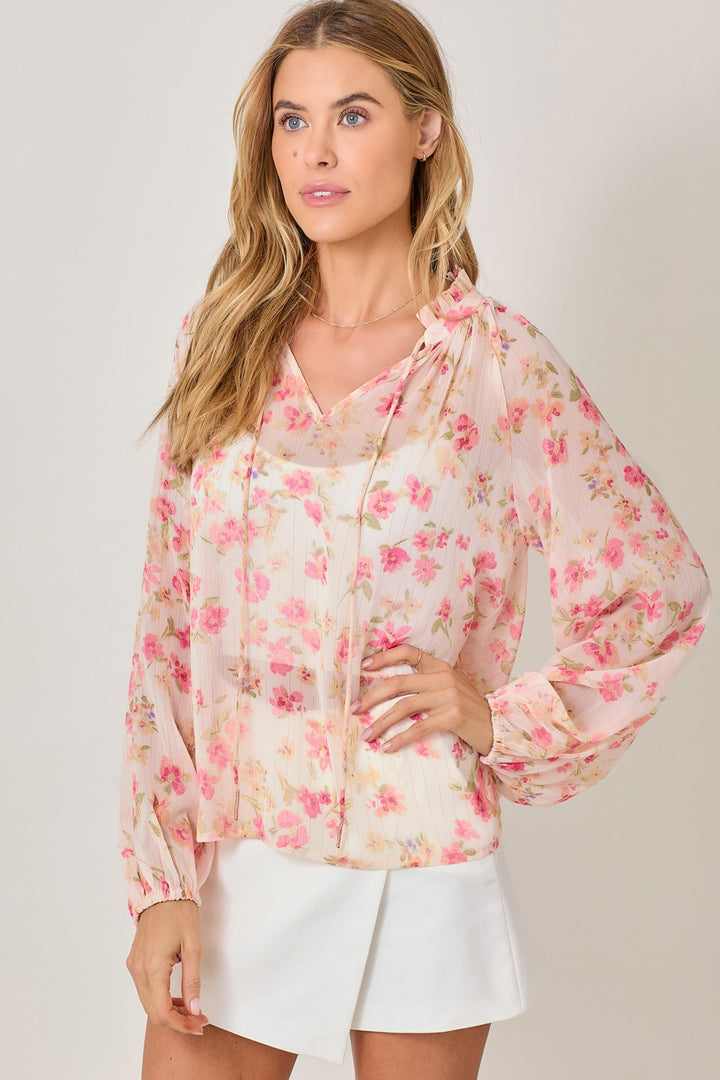 Sayde Floral Peasant Blouse