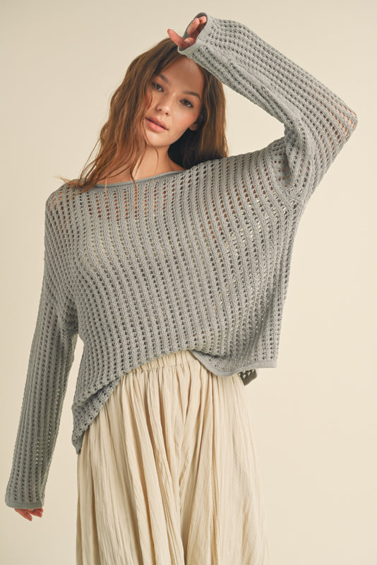 Camile Mesh Crop Sweater