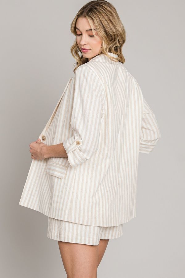 Stacy Linen Blazer Short Set