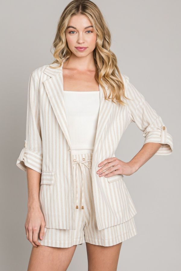 Stacy Linen Blazer Short Set